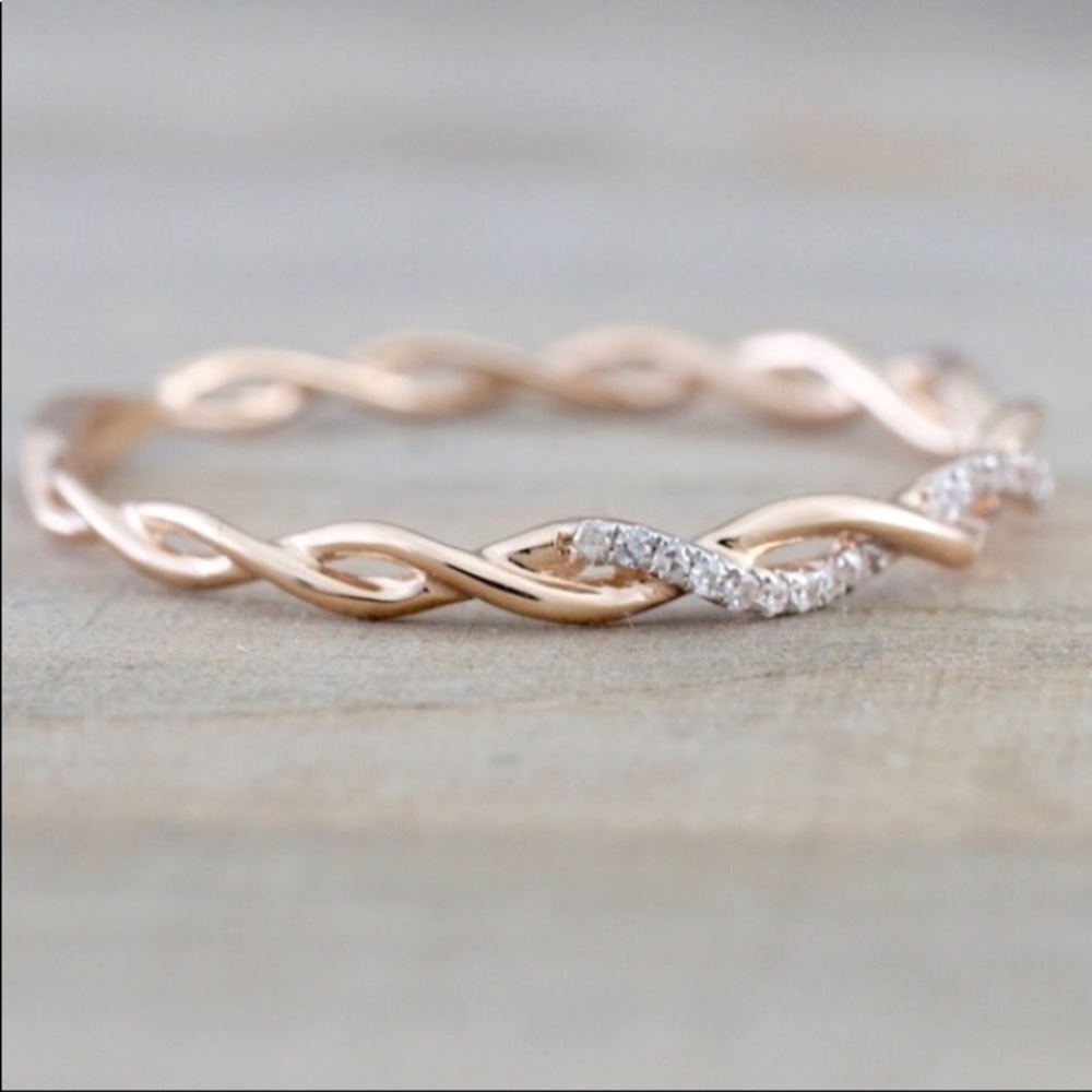 NEW925Plated🌟SparkleTwistRose/Gold/SilverRing⚡️HP - Picture 3 of 4